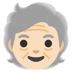 older person: light skin tone untuk platform Google
