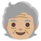 older person: medium-light skin tone สำหรับแพลตฟอร์ม Google
