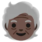 older person: dark skin tone untuk platform Google