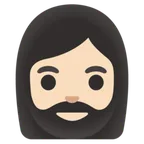 woman: light skin tone, beard for Google platform