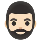 Google platformu için man: light skin tone, beard
