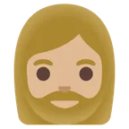 woman: medium-light skin tone, beard para a plataforma Google
