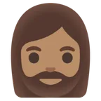 woman: medium skin tone, beard für Google Plattform