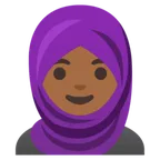 woman with headscarf: medium-dark skin tone สำหรับแพลตฟอร์ม Google
