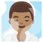 man in steamy room: medium skin tone pentru platforma Google
