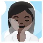 woman in steamy room: dark skin tone pentru platforma Google