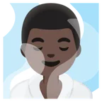 man in steamy room: dark skin tone til Google platform