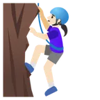 woman climbing: light skin tone für Google Plattform