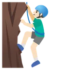 Google platformu için man climbing: light skin tone
