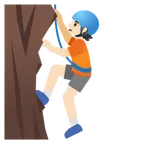 person climbing: light skin tone pentru platforma Google