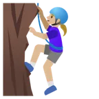woman climbing: medium-light skin tone עבור פלטפורמת Google