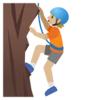 person climbing: medium-light skin tone สำหรับแพลตฟอร์ม Google