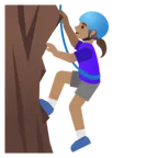 woman climbing: medium skin tone für Google Plattform