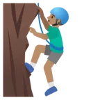 Googleプラットフォームのman climbing: medium skin tone