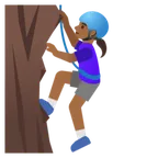 woman climbing: medium-dark skin tone para a plataforma Google