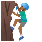 man climbing: medium-dark skin tone für Google Plattform