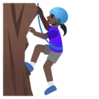 Googleプラットフォームのwoman climbing: dark skin tone
