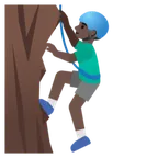 Google dla platformy man climbing: dark skin tone