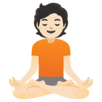 person in lotus position: light skin tone สำหรับแพลตฟอร์ม Google
