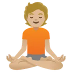 person in lotus position: medium-light skin tone per la piattaforma Google