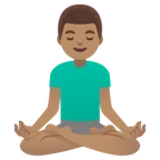 man in lotus position: medium skin tone لمنصة Google
