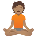 Google dla platformy person in lotus position: medium skin tone