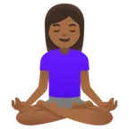 Googleプラットフォームのwoman in lotus position: medium-dark skin tone