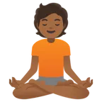person in lotus position: medium-dark skin tone สำหรับแพลตฟอร์ม Google