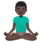 man in lotus position: dark skin tone สำหรับแพลตฟอร์ม Google