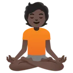 person in lotus position: dark skin tone สำหรับแพลตฟอร์ม Google