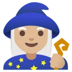 Google platformu için woman mage: medium-light skin tone