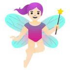 Google 平台中的 woman fairy: light skin tone