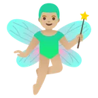 Google 平台中的 man fairy: medium-light skin tone