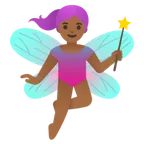 Google 平台中的 woman fairy: medium-dark skin tone