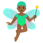Google 平台中的 man fairy: medium-dark skin tone
