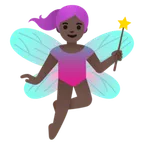 Google 平台中的 woman fairy: dark skin tone