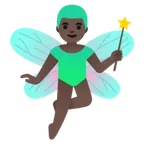 Google 平台中的 man fairy: dark skin tone