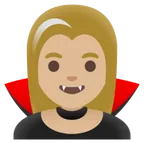 woman vampire: medium-light skin tone til Google platform