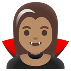 woman vampire: medium skin tone สำหรับแพลตฟอร์ม Google