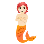 merperson: light skin tone für Google Plattform
