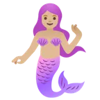 mermaid: medium-light skin tone untuk platform Google
