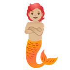 merperson: medium-light skin tone untuk platform Google