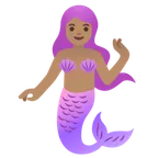 mermaid: medium skin tone สำหรับแพลตฟอร์ม Google