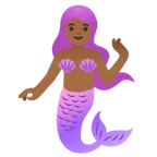 Google প্ল্যাটফর্মে জন্য mermaid: medium-dark skin tone