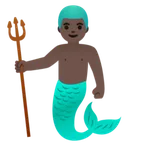 Google platformu için merman: dark skin tone