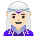 woman elf: light skin tone untuk platform Google