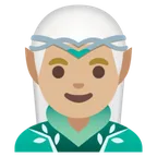 man elf: medium-light skin tone untuk platform Google