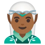 man elf: medium-dark skin tone untuk platform Google