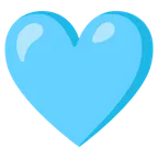 Google प्लेटफ़ॉर्म के लिए light blue heart