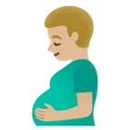 pregnant man: medium-light skin tone สำหรับแพลตฟอร์ม Google